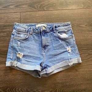 Zara High Waisted Denim Shorts